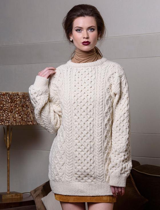 aran cashmere Women's Oversized Wool Cashmere Aran Sweater‎‎