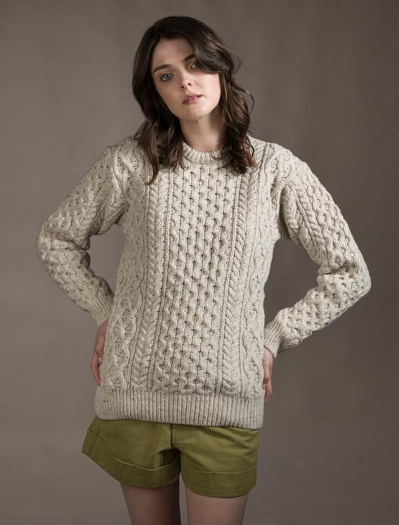 Aran Cashmere Women's Oversized Wool Cashmere Aran Sweater