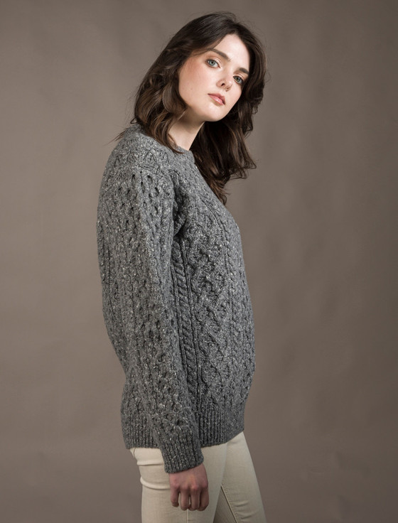 Aran Cashmere Women's Oversized Wool Cashmere Aran Sweater
