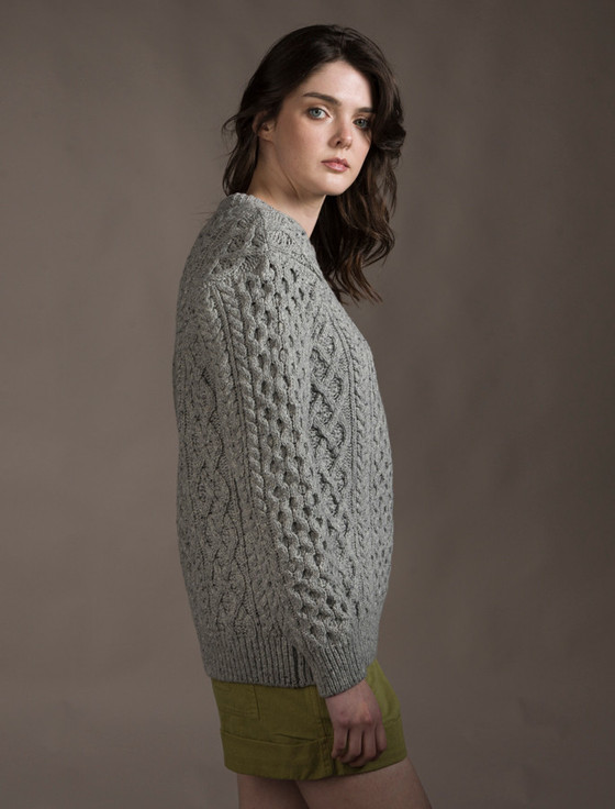 Aran Cashmere Women's Oversized Wool Cashmere Aran Sweater‎