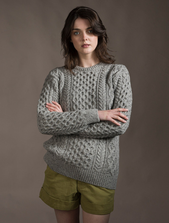 Aran Cashmere Women's Oversized Wool Cashmere Aran Sweater‎