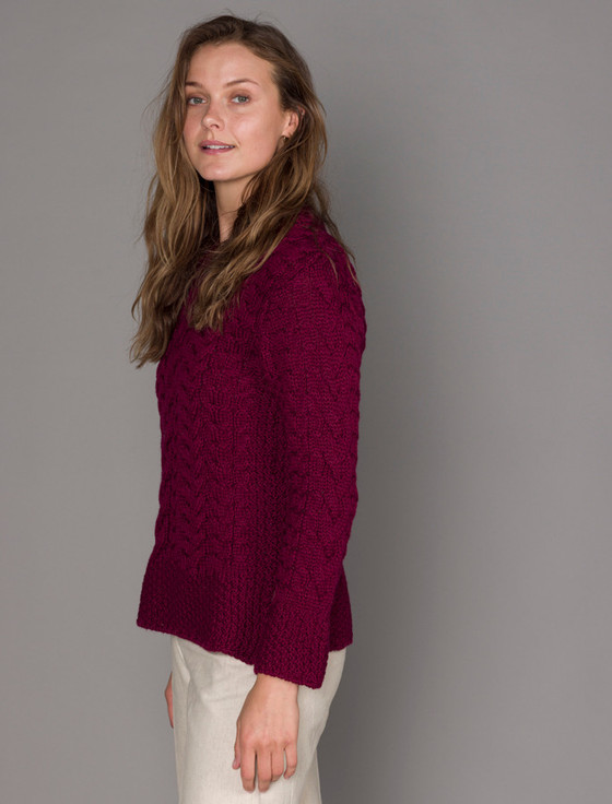 Aran Cashmere ‎Women's S‎ide S‎‎lit Tunic Aran‎ Swe‎ater