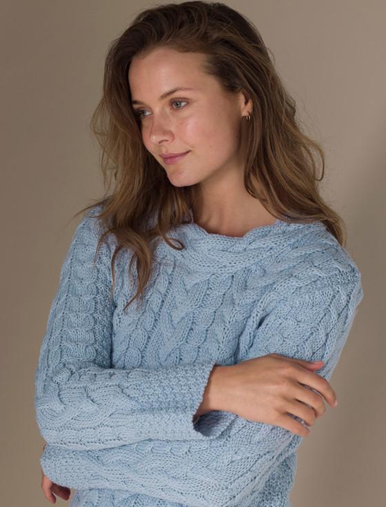 Aran Cashmere ‎Women's Si‎de S‎‎lit Tunic Aran‎ Swe‎ater
