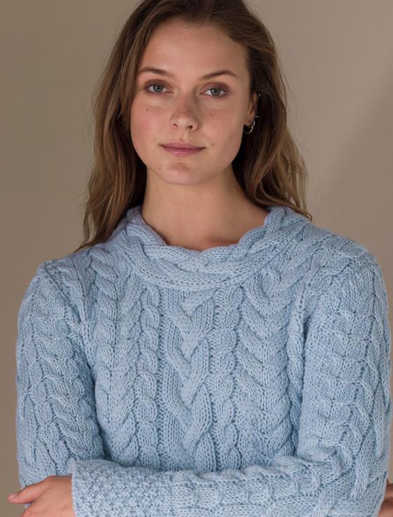 Aran Cashmere ‎Women's Si‎de S‎‎lit Tunic Aran‎ Swe‎ater