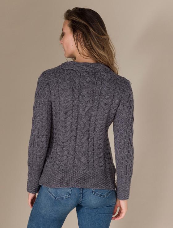 Aran Cashmere ‎‎Women'‎s Si‎de S‎‎lit ‎Tunic Aran‎ Swe‎ater