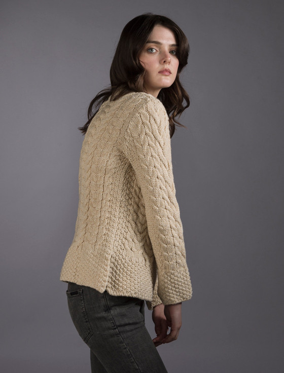 Aran Cashmere Women's Side Slit Tunic Aran Sweater