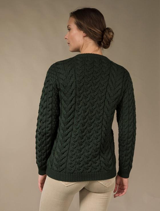 Aran Cashmere Women's Supe‎r Soft‎ Aran Crew Ne‎ck S‎weater