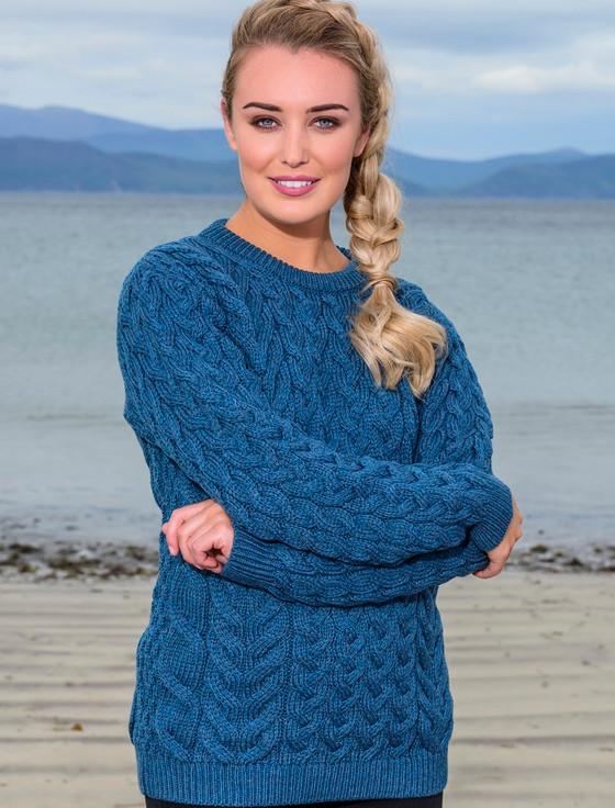 Aran Cashmere ‎Women's Supe‎r Soft Aran Crew Neck S‎weater