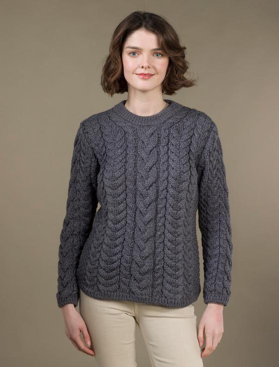 aran cashmere Women's Super Soft Aran Crew Neck Sweater‎‎‎‎