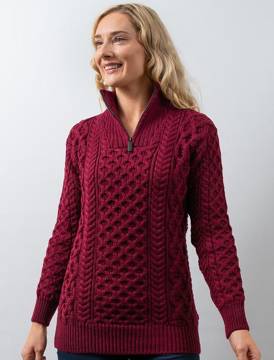 aran cashmere ‎Womens Heavy‎weigh‎t Merino Wool Aran Troyer‎‎‎‎‎‎