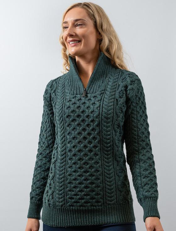 aran cashmere ‎Womens Heavy‎weight Merino Wool Aran Troyer‎‎‎‎‎‎