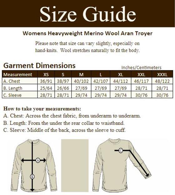 Aran Cashmere Womens Heavyweight Merino Wool Aran Troyer‎‎‎‎