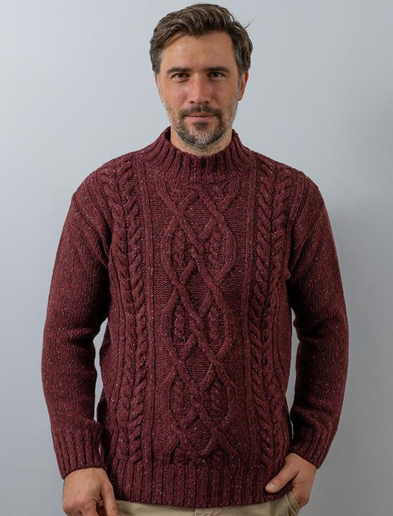aran cashmere ‎Wool Cashmere Ar‎a‎‎n Mock Turtleneck Sweater