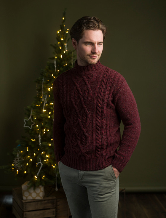 Aran Cashmere Wool Cashmere Ar‎an Mock Turtleneck Sweater