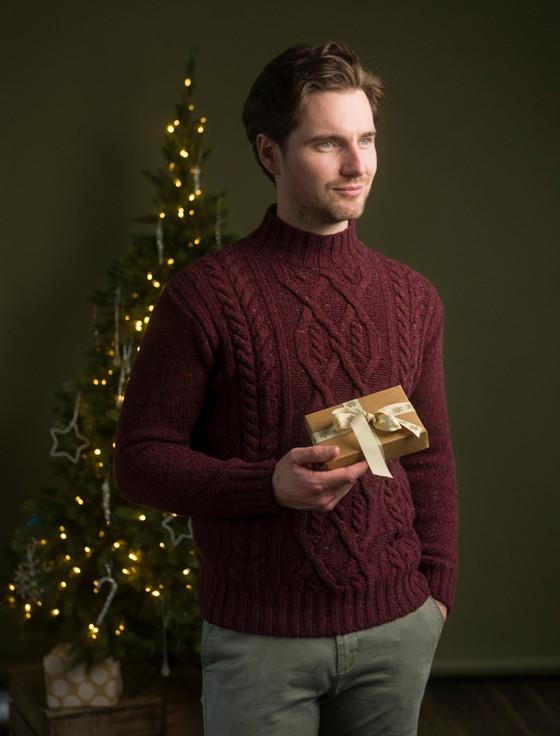 aran cashmere Wool Cashmere Ar‎an Mock Turtleneck Sweater