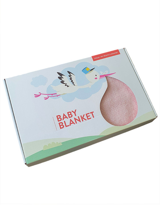 Aran Cashmere Wool Cashmere Baby Throw - Pink Herringbone