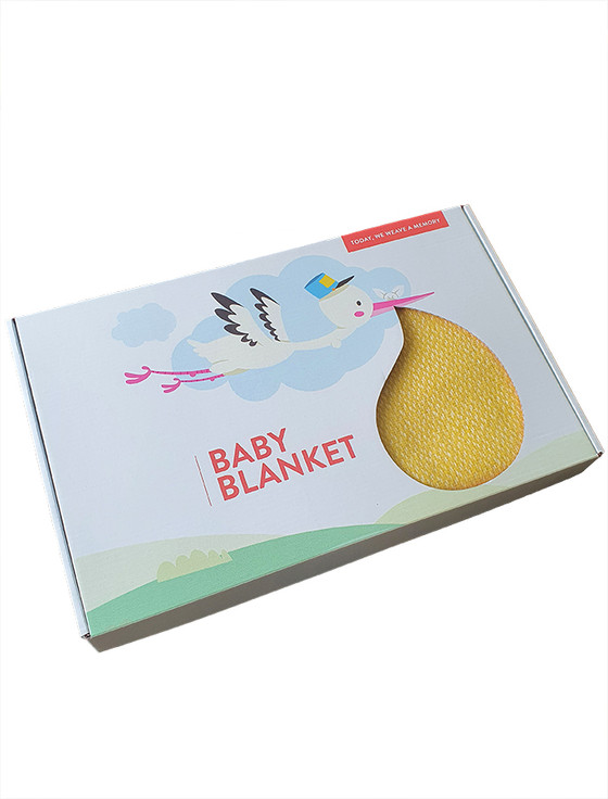 Aran Cashmere Wool Cashmere Baby Throw - Yellow Herringbone