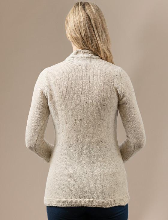 Aran Cashmere Wool Cashmere Cable V-Neck Sweater