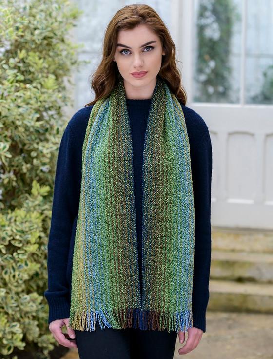 aran cashmere Wool Cashmere Skellig Scarf - Meadow Green Mix