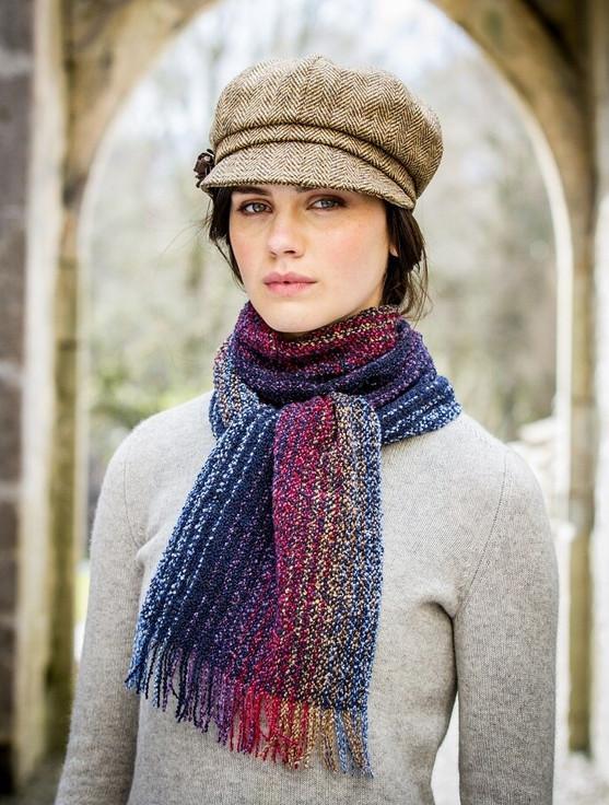 aran cashmere Wool Cashmere Skellig Scarf - Multi-Purple & Blue