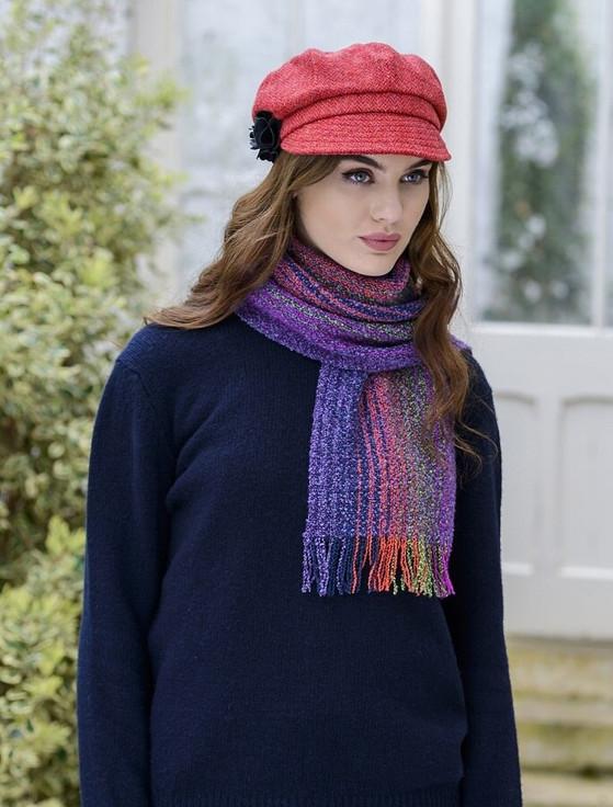 Aran Cashmere Wool Cashmere Skellig Scarf - Purple Heather