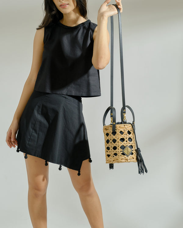 Aranáz Charlie Bucket Natural With Black Leather