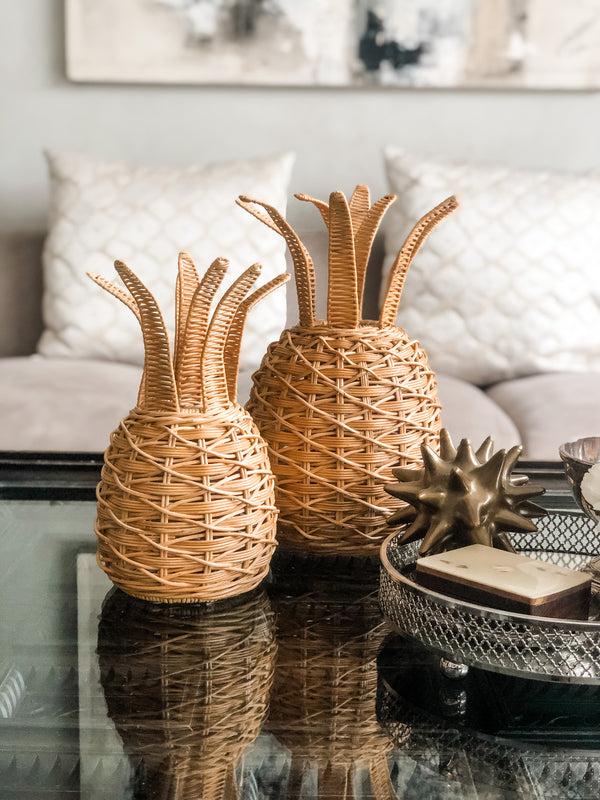aranáz Wicker Pineapple Table lantern (small)