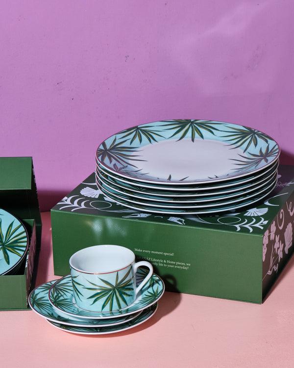 Aranáz Set Of 4 Solihiya Anahaw DinnerPlates (Seafoam Blue And Green)