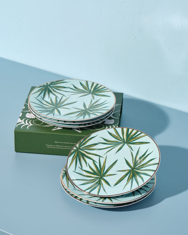 Aranáz Solihiya Anahaw Dessert Plates (Seafoam Blue And Green)