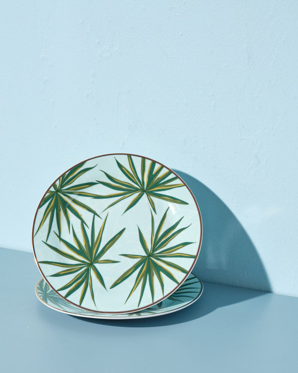 aranáz Solihiya Anahaw Dessert Plates (Seafoam Blue and Green)