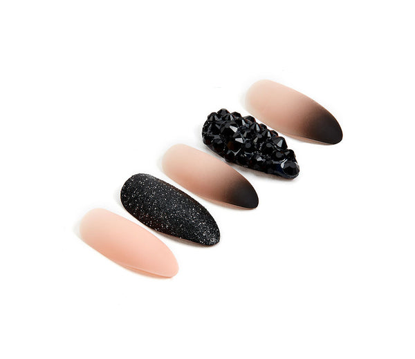 Ardell Nail Addict Premium Artificial Nail Set - Black Stud & Pink Ombré