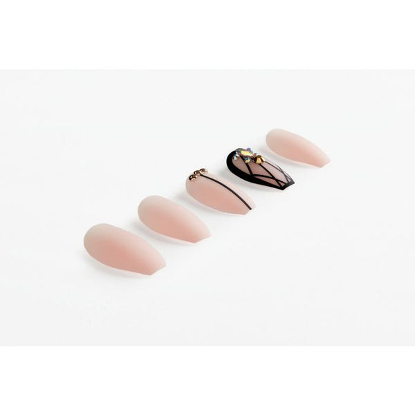 Ardell Nail Addict Premium Artificial Nail Set - Blush Geometric Crystals