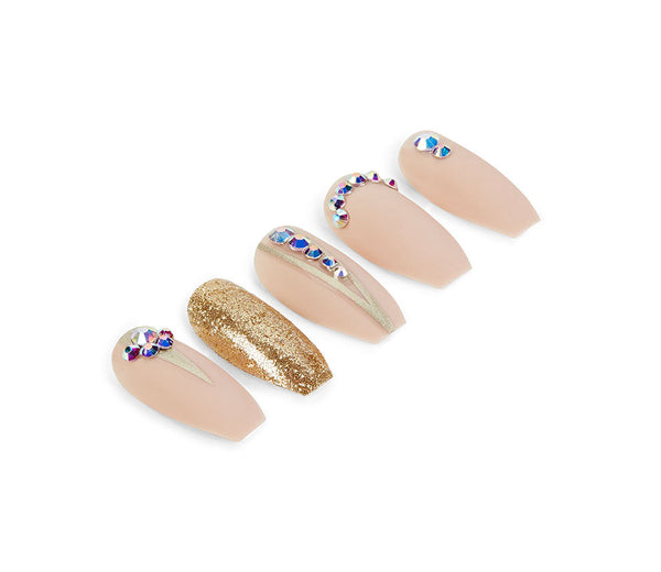 Ardell Nail Addict Premium Artificial Nail Set Nude Jeweled