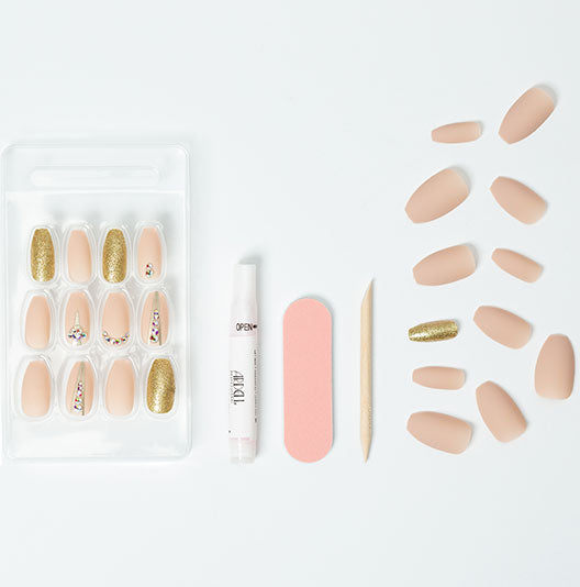 Ardell Nail Addict Premium Artificial Nail Set Nude Jeweled