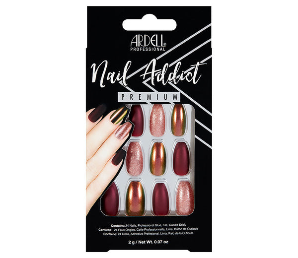 ardell Nail Addict Premium Artificial Nail Set Red Cateye