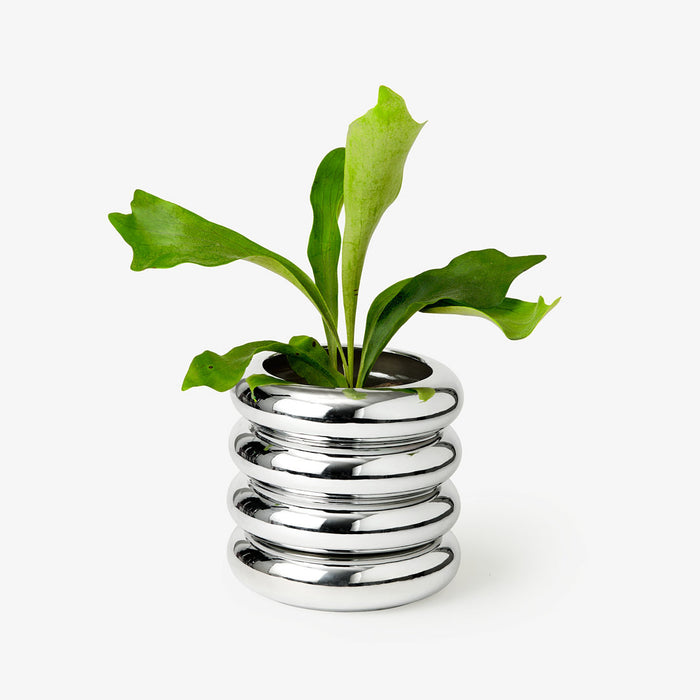 areaware Chen Chen and Kai Williams Stacking Planter - Tall Chrome