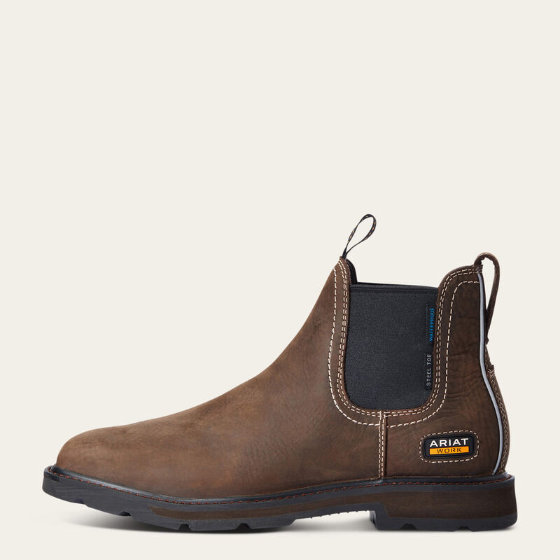 Ariat Groundbreaker Chelsea Wide Square Toe Waterproof Steel Toe Work Boot