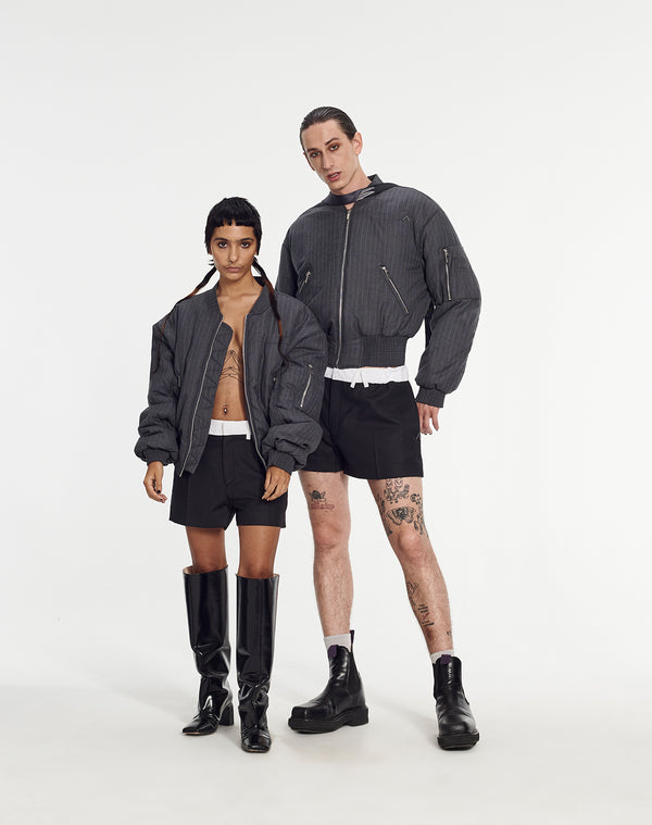 Armand Basi Bomber Jacket In Pinstripe Fabric By Armand Basi