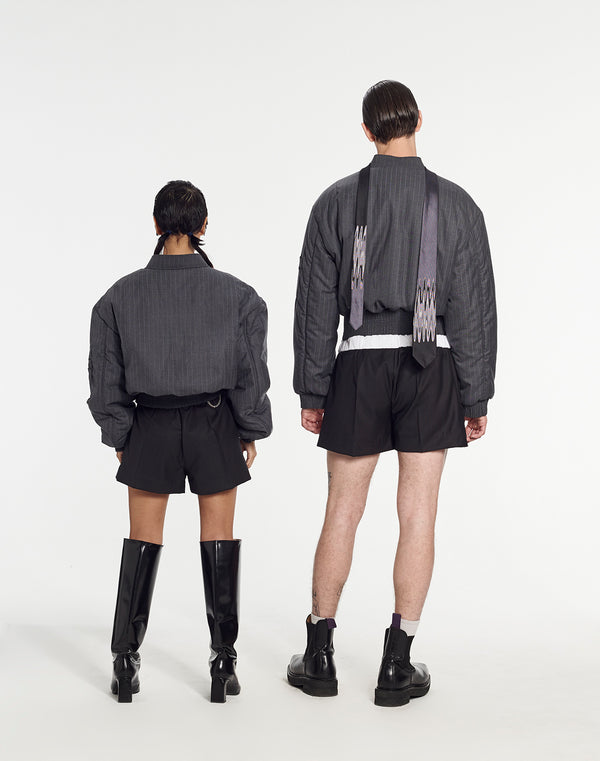 Armand Basi Bomber Jacket In Pinstripe Fabric By Armand Basi