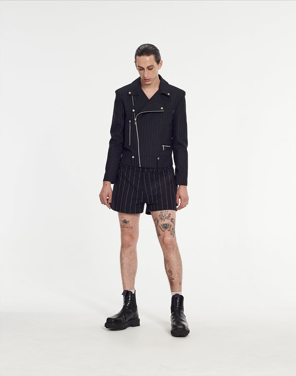 Armand Basi Bowie Dark Shorts In Pinstripe Fabric By Armand Basi