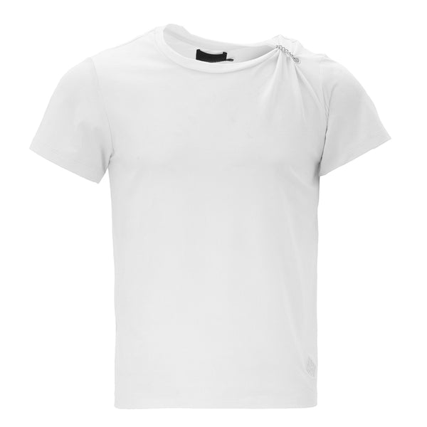 armand basi Crewneck T-Shirt with Metal Chain Detail by Armand Basi