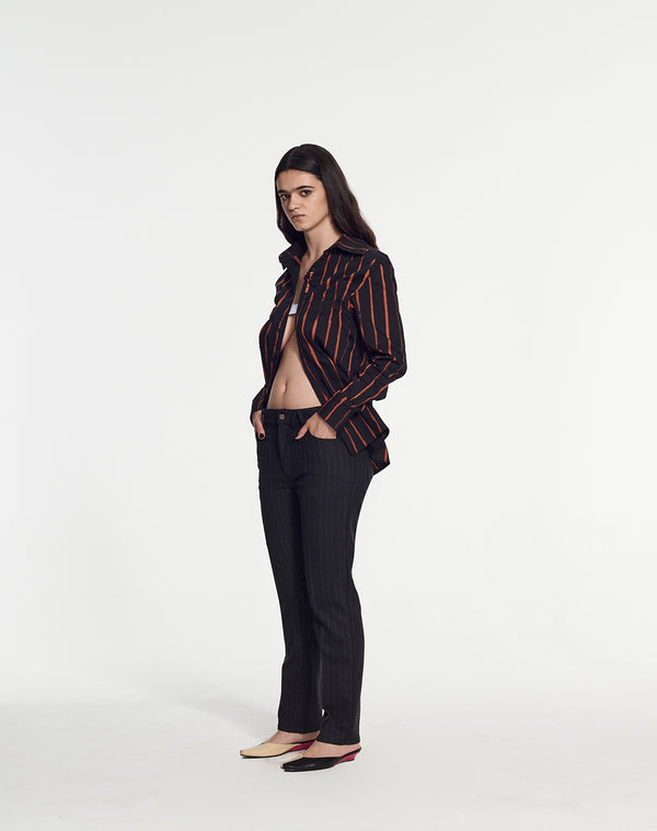 Armand Basi Suede Denim Trouser In Pinstripe Fabric By Armand Basi