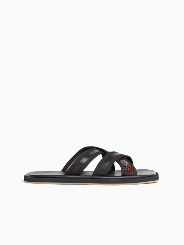 armando cabral ARABIA V Slides in Noir/Cuoio