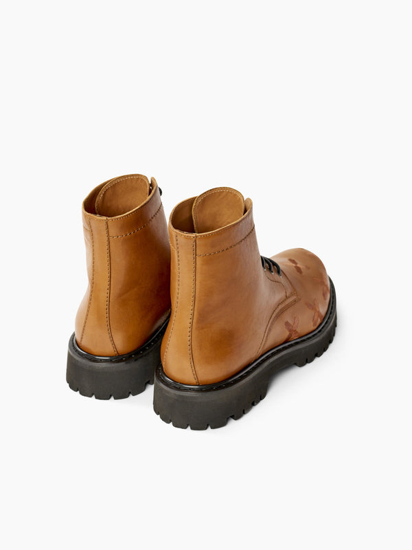 Armando Cabral GEBA Lace-up Lug Boot In Caramel