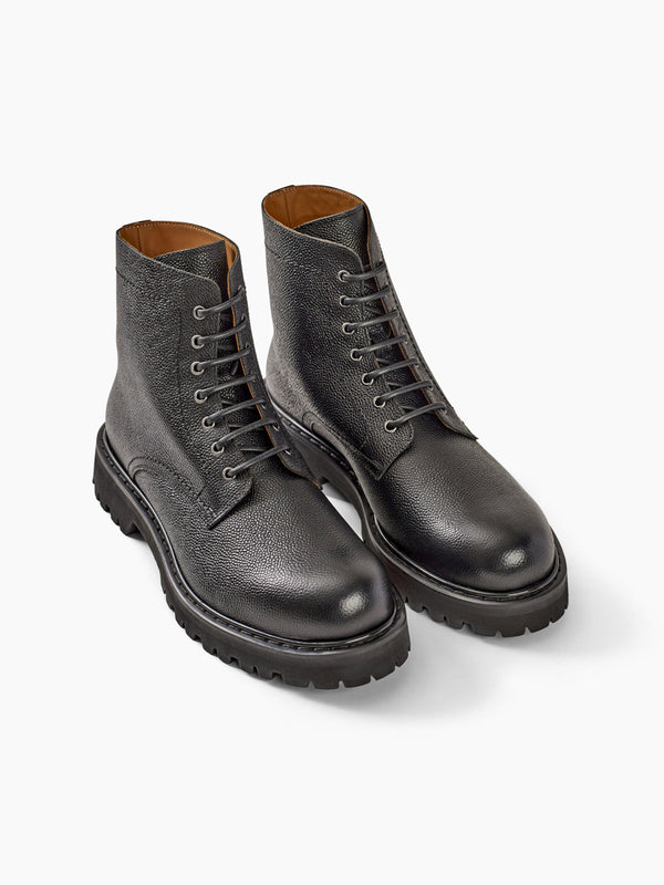 Armando Cabral GEBA Lace-up Lug Boot In Noir