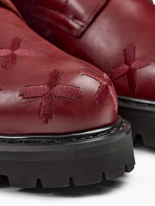 Armando Cabral GEBA Lace-up Lug Boot In Vermelho