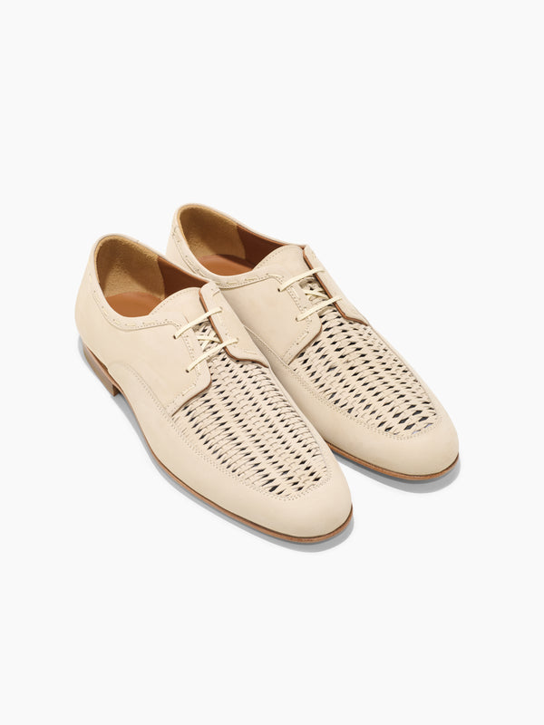 Armando Cabral LISBOA Woven Lace-up In Milk
