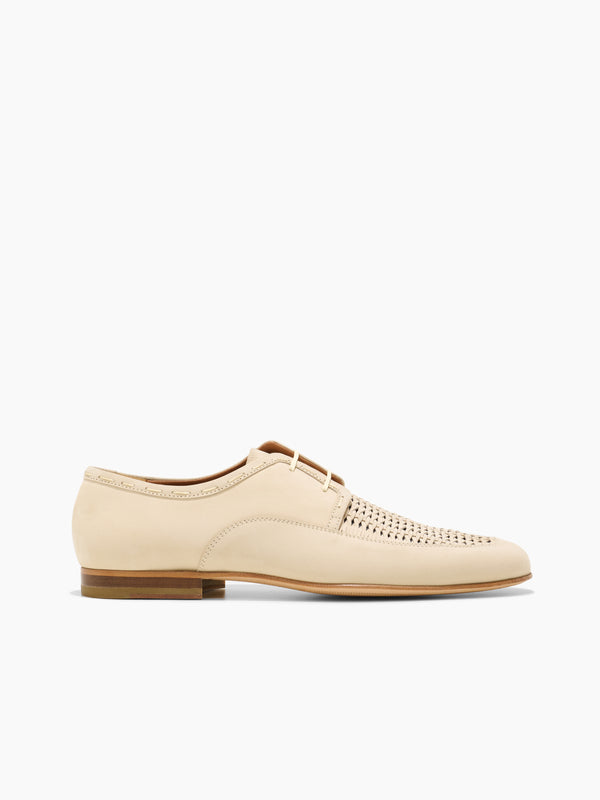 armando cabral LISBOA Woven Lace-up in Milk
