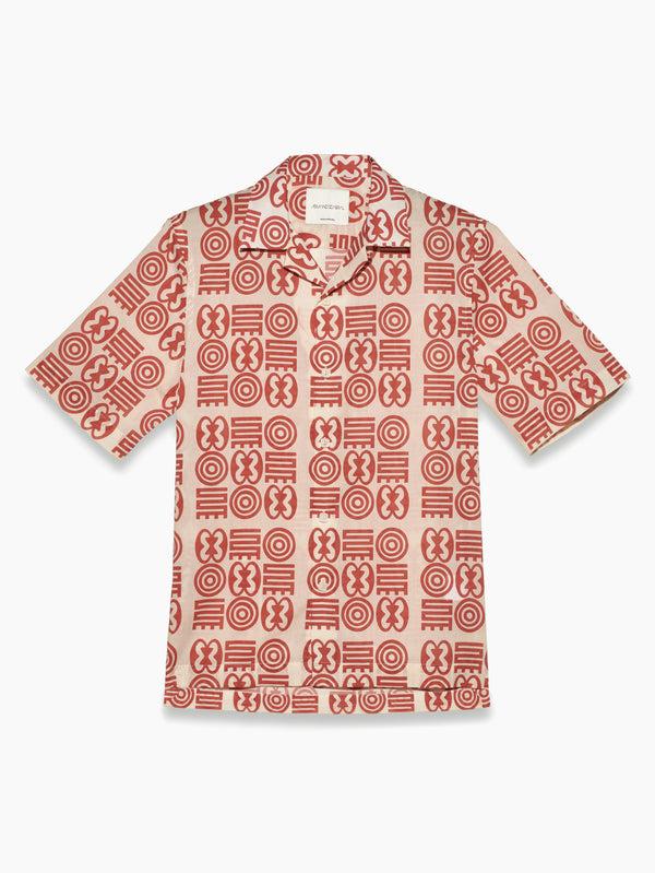 armando cabral LUKAS Short Sleeve Shirt in Rust