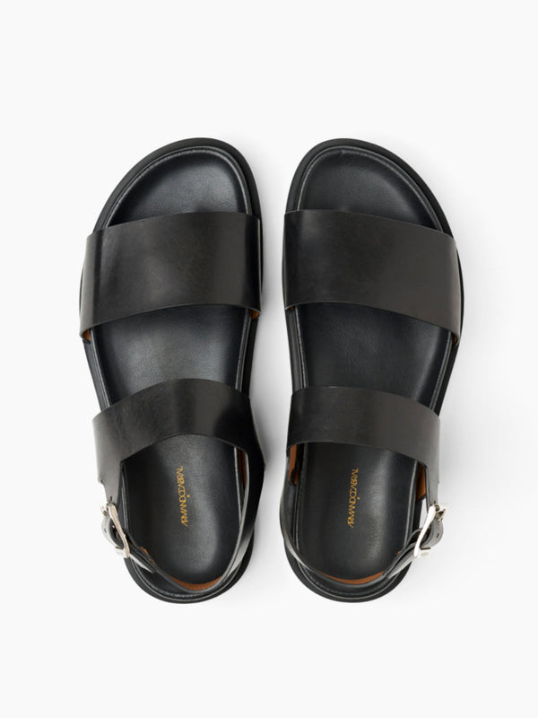 Armando Cabral MONSOA Buckle Strap Sandal In Noir